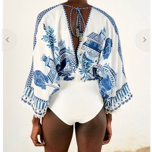 FarmRio Bodysuit Deep V-neck